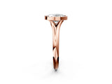 Rose gold Bezel Set Oval Solitaire Diamond Ring with Smooth Band 3