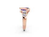 Rose gold Bezel Set Pear Cut Diamond Split Shank Ring_10