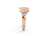Rose gold Bezel Set Pear Cut Diamond Split Shank Ring_12