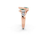 Rose gold Bezel Set Pear Cut Diamond Split Shank Ring_12