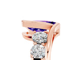 Rose gold Bezel Set Pear Cut Diamond Split Shank Ring_13
