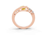 Rose gold Bezel Set Pear Cut Diamond Split Shank Ring_13