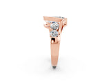 Rose gold Bezel Set Pear Cut Diamond Split Shank Ring_14