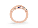 Rose gold Bezel Set Pear Cut Diamond Split Shank Ring_14