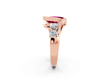 Rose gold Bezel Set Pear Cut Diamond Split Shank Ring_14