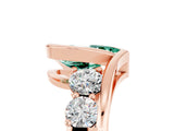 Rose gold Bezel Set Pear Cut Diamond Split Shank Ring_15