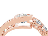 Rose gold Bezel Set Pear Cut Diamond Split Shank Ring_16