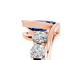 Rose gold Bezel Set Pear Cut Diamond Split Shank Ring_16