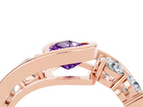 Rose gold Bezel Set Pear Cut Diamond Split Shank Ring_16
