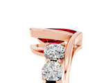 Rose gold Bezel Set Pear Cut Diamond Split Shank Ring_17