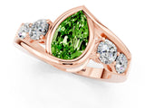 Rose gold Bezel Set Pear Cut Diamond Split Shank Ring_1