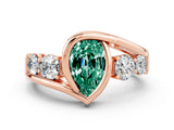 Rose gold Bezel Set Pear Cut Diamond Split Shank Ring_22