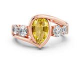 Rose gold Bezel Set Pear Cut Diamond Split Shank Ring_22