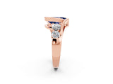 Rose gold Bezel Set Pear Cut Diamond Split Shank Ring_25