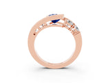 Rose gold Bezel Set Pear Cut Diamond Split Shank Ring_26