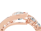 Rose gold Bezel Set Pear Cut Diamond Split Shank Ring_28
