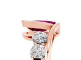 Rose gold Bezel Set Pear Cut Diamond Split Shank Ring_29