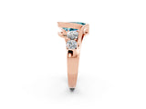 Rose gold Bezel Set Pear Cut Diamond Split Shank Ring_2