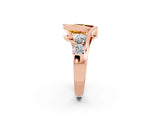 Rose gold Bezel Set Pear Cut Diamond Split Shank Ring_2