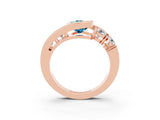 Rose gold Bezel Set Pear Cut Diamond Split Shank Ring_3