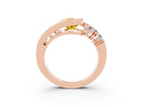 Rose gold Bezel Set Pear Cut Diamond Split Shank Ring_3