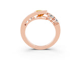 Rose gold Bezel Set Pear Cut Diamond Split Shank Ring_3