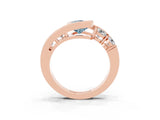 Rose gold Bezel Set Pear Cut Diamond Split Shank Ring_3