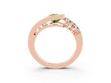 Rose gold Bezel Set Pear Cut Diamond Split Shank Ring_3