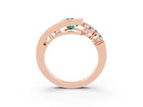 Rose gold Bezel Set Pear Cut Diamond Split Shank Ring_3