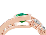 Rose gold Bezel Set Pear Cut Diamond Split Shank Ring_4