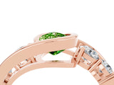 Rose gold Bezel Set Pear Cut Diamond Split Shank Ring_4