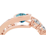 Rose gold Bezel Set Pear Cut Diamond Split Shank Ring_4