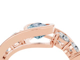 Rose gold Bezel Set Pear Cut Diamond Split Shank Ring_4