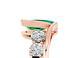 Rose gold Bezel Set Pear Cut Diamond Split Shank Ring_5