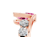 Rose gold Bezel Set Pear Cut Diamond Split Shank Ring_5