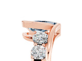 Rose gold Bezel Set Pear Cut Diamond Split Shank Ring_5