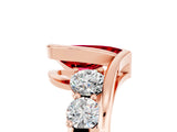 Rose gold Bezel Set Pear Cut Diamond Split Shank Ring_5