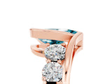 Rose gold Bezel Set Pear Cut Diamond Split Shank Ring_5