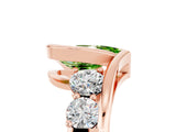 Rose gold Bezel Set Pear Cut Diamond Split Shank Ring_5