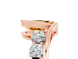 Rose gold Bezel Set Pear Cut Diamond Split Shank Ring_5