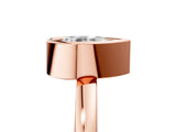 Rose gold Bezel Set Pear Cut Solitaire Engagement Ring with Classic Band_8