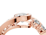 Rose gold Bezel Set Pear Diamond Split Shank Ring_7