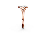Rose gold Bezel Set Pear Solitaire Diamond Ring with Smooth Band 3