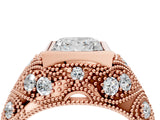 Rose gold Bezel Set Princess Cut Diamond Milgrain Band Ring_13