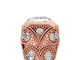 Rose gold Bezel Set Princess Cut Diamond Milgrain Band Ring_14