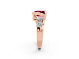 Rose gold Bezel Set Princess Cut Diamond Split Shank Ring_2