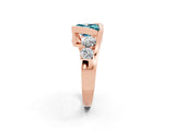 Rose gold Bezel Set Princess Cut Diamond Split Shank Ring_2