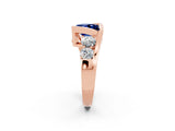 Rose gold Bezel Set Princess Cut Diamond Split Shank Ring_2