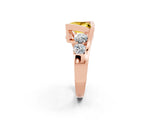 Rose gold Bezel Set Princess Cut Diamond Split Shank Ring_2