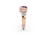 Rose gold Bezel Set Princess Cut Diamond Split Shank Ring_2